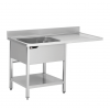 PLONGE INOX AVEC EMPLACEMENT LAVE VAISSELLE 1200x700x950 MM - EGOUTTOIR A DROITE