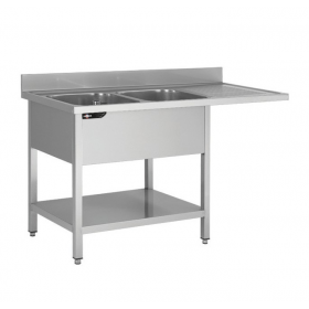 PLONGE INOX AVEC EMPLACEMENT LAVE VAISSELLE 1600x700x950 MM - EGOUTTOIR A DROITE