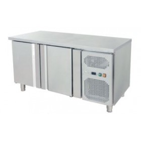 DESSERTE RÉFRIGÉRÉE PÂTISSIÈRE 2 PORTES PLAN DE TRAVAIL INOX - 600x400 mm
