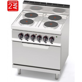 FOURNEAU 4 PLAQUES ELECTRIQUES SUR FOUR GN2/1 - GAMME 700