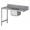 Tables inox de lave-vaisselle avec bac