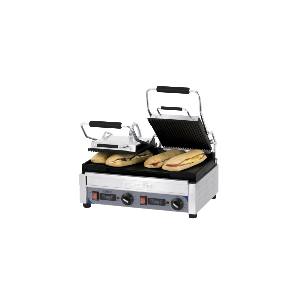 Appareil panini double Rainurée/Lisse 545x300mm - FIMAR - Restauration  professionnelle - PV55LR 