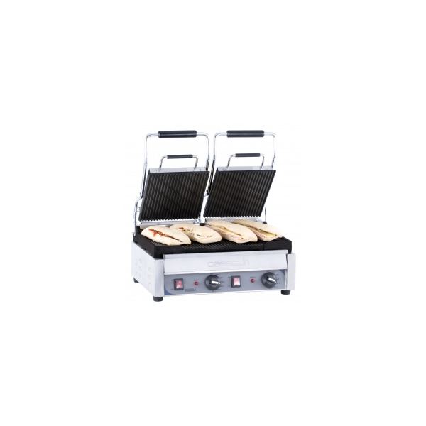 GRILL PANINI PROFESSIONNEL DOUBLE -  RAINUREE RAINUREE