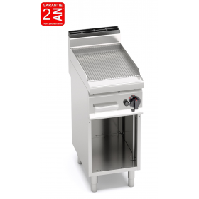 GRILLADE A GAZ SUR MEUBLE PLAQUE RAINUREE LARGEUR 400 MM - GAMME 700