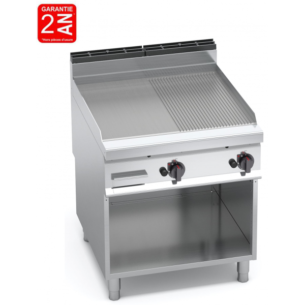 GRILLADE A GAZ SUR MEUBLE PLAQUE MIXTE LARGEUR 800 MM - GAMME 900