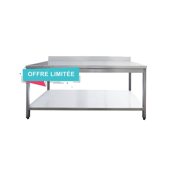 TABLE INOX ADOSSÉE