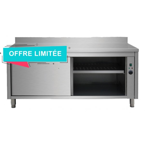 Meuble inox adossé chauffant 1600x700x950 mm