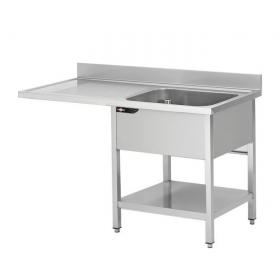 PLONGE INOX AVEC EMPLACEMENT LAVE VAISSELLE 1400x700x950 MM - EGOUTTOIR A GAUCHE