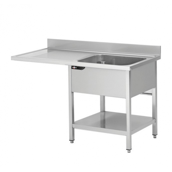 Plonge inox esp LV L1200XP600XH850MM EG gauche 1 bac  Plonges inox esp.  lave-vaisselle par ProInox Cuisto Dépôt