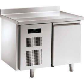 TABLE RÉFRIGÉRÉE PÂTISSIÈRE 1 PORTE PLAN DE TRAVAIL INOX AVEC DOSSERET - 600x400 mm