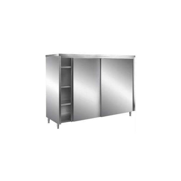 ARMOIRE HAUTE INOX A PORTES COULISSANTES - TOIT PLAT