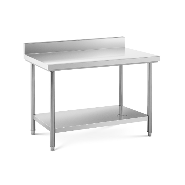 TABLE INOX ADOSSÉE 1600X700X950 MM AVEC ÉTAGÈRE