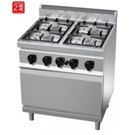 FOURNEAU 4 FEUX SUR FOUR GAZ GN 2/1 - GAMME 700