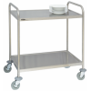 Chariot de service inox, 2 plateaux