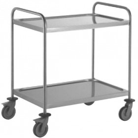 Chariot de service inox 2 niveaux