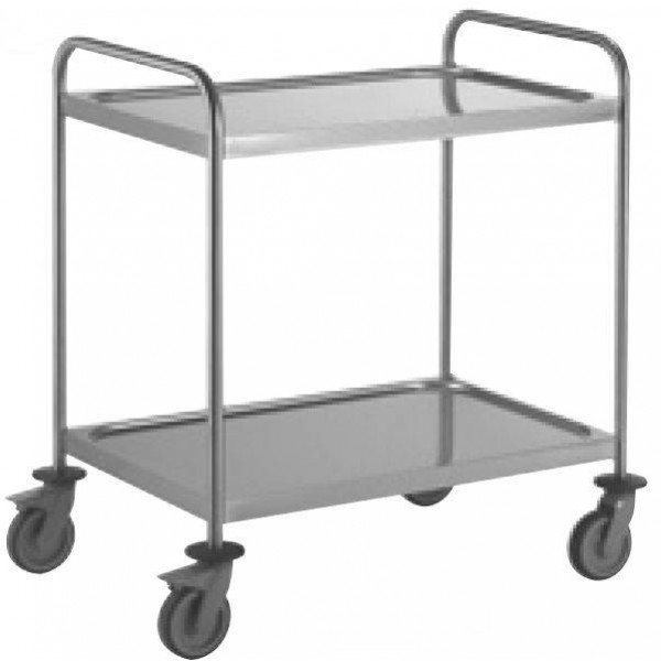 Chariot de service inox 2 niveaux