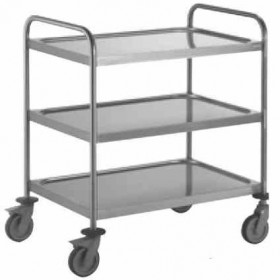 Chariot de service inox 3 niveaux