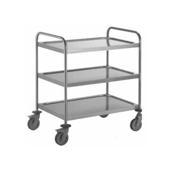 Chariot de service inox 3 niveaux