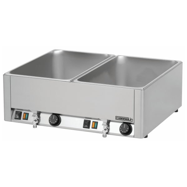 Double bain marie électrique GN 1/1 avec robinet de vidange