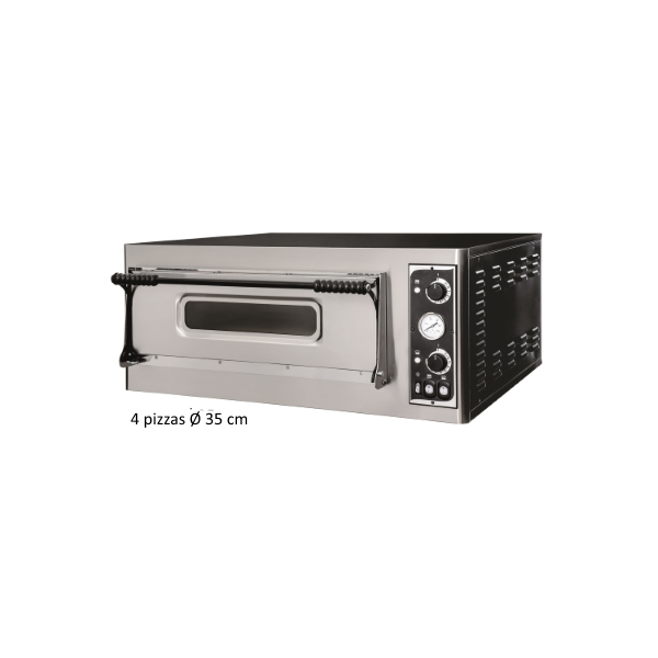 Four pizzas professionnel électrique - Paiement 4X - 230V / 380V -  Thermostat 450 °C - 4 x 25 cm