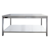Table inox professionnelle centrale 700x700x850 mm avec étagère