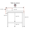 Table inox adossée 100x70x95 cm