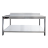Table inox adossée 1500x700x950 mm avec étagère
