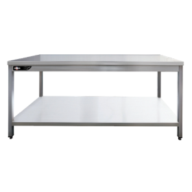 Table inox centrale 1600x700x850 mm avec étagère