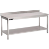 Table inox adossée 1600x700x950 mm avec étagère
