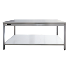 Table inox centrale 1800x700x850 mm avec étagère