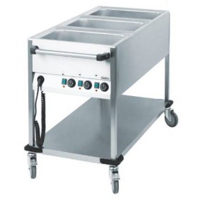 Chariot bain-marie professionnel 3 cuves GN1/1