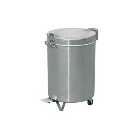 Poubelle cylindrique inox 95 litres