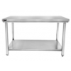 Table inox centrale 700x600x850 mm avec étagère