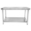 Table inox centrale 1800x600x850 mm avec étagère